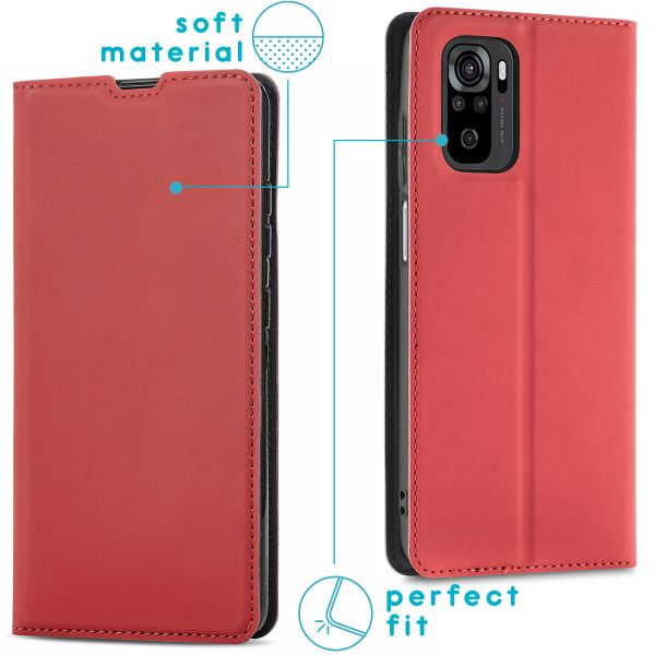 imoshion Étui de téléphone Slim Folio Redmi Note 10 (4G) / Note 10S - Rouge