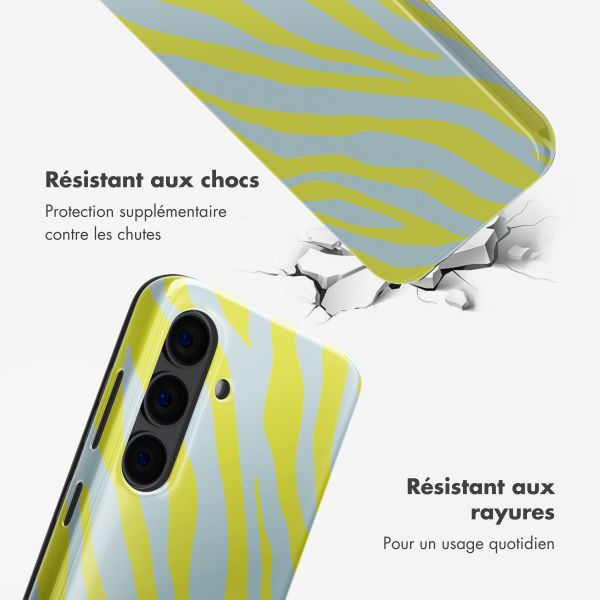 Selencia Coque arrière Vivid Tough Samsung Galaxy S24 - Zebra Winter Sky Titanium Yellow