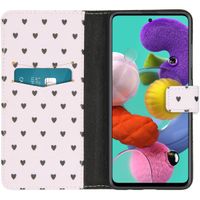 imoshion Design Softcase Bookcase Samsung Galaxy A51 - Hearts Allover White