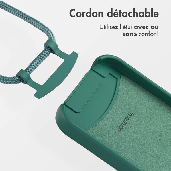 imoshion Coque arrière Color avec cordon amovible et MagSafe Apple iPhone 14 Pro Max - Vert foncé