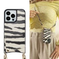 Selencia Coque de télephone Nova avec cordon et porte-cartes Apple iPhone 13 Pro - Zazzy Zebra