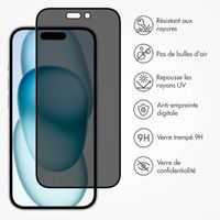 Accezz Protection d'écran en verre trempé Privacy iPhone 14 Pro Max / 15 Plus / 16 Plus