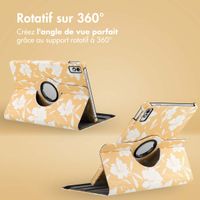 imoshion Coque tablette Design rotatif à 360° Lenovo Tab M10 5G - Yellow Flowers