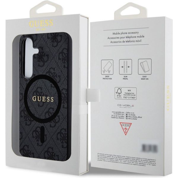 Guess Coque arrière 4G Classic Logo Magnet Samsung Galaxy S24 Plus - Noir