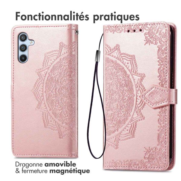 imoshion Etui de téléphone portefeuille Mandala Samsung Galaxy A26 - Rose Dorée