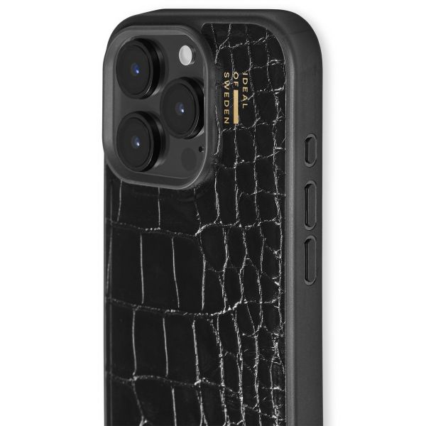 iDeal of Sweden Coque Vegan Leather Apple iPhone 16 Pro - Black Croco