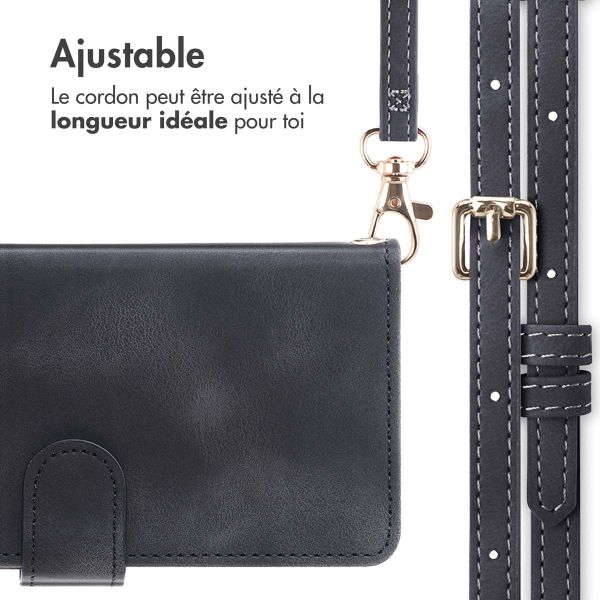 imoshion Etui de télephone portefeuille avec cordon Apple iPhone 16 - Noir