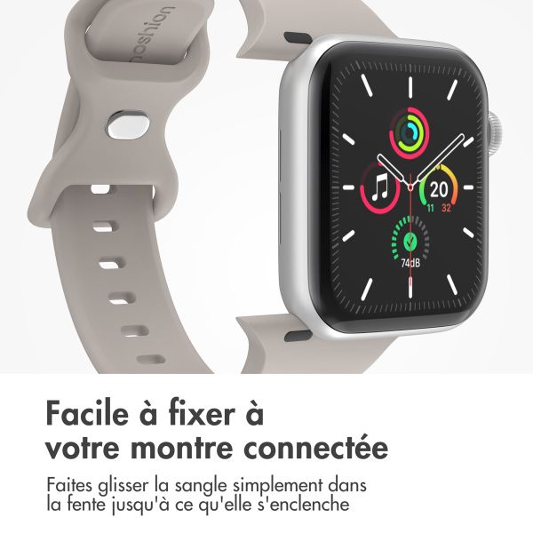 imoshion Bracelet en silicone⁺ Apple Watch Series 1 t/m 11 / SE / Ultra (44/45/46/49 mm) - Taille M/L - Stone