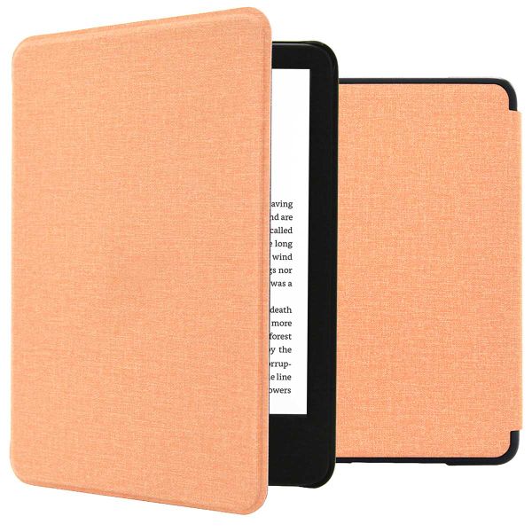 imoshion Étui de liseuse portefeuille Canvas Sleepcover Amazon Kindle (2024) / Amazon Kindle (2022) 11th gen - Peach