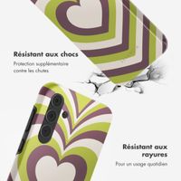 Selencia Coque arrière Vivid Samsung Galaxy A55 - Double Hearts Plum Fern