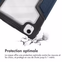 Accezz Coque tablette Rugged Trifold Apple iPad Air 11 pouces (2025) M3 / (2024) M2 / Air 5 (2022) / Air 4 (2020) - Bleu foncé