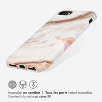 Selencia Aurora Coque Fashion iPhone SE (2022 / 2020) / 8 / 7 - ﻿Coque durable - 100 % recyclée - Marbre Blanc