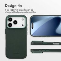 Accezz Coque arrière en cuir avec MagSafe Apple iPhone 17 Pro - Cedar Green