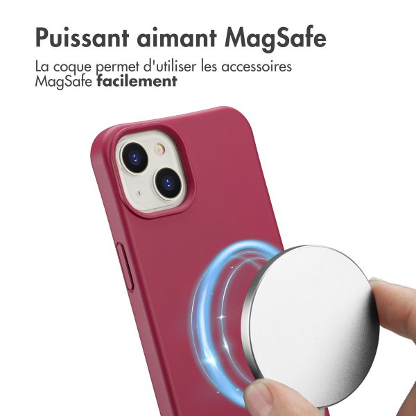 imoshion Coque arrière Color avec cordon amovible et MagSafe Apple iPhone 14 - Raspberry