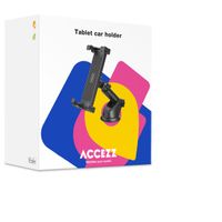 Accezz Support de tablette pour voiture - Tableau de bord et pare-brise - Réglable - Universel - Noir