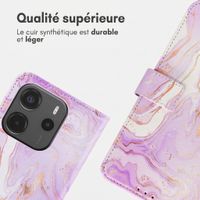 imoshion Étui de télephone portefeuille Design Xiaomi Redmi Note 14 (4G) - Purple Marble