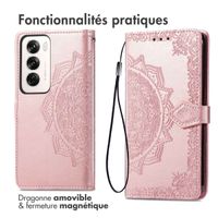 imoshion Etui de téléphone portefeuille Mandala Oppo Reno 12 - Rose Dorée