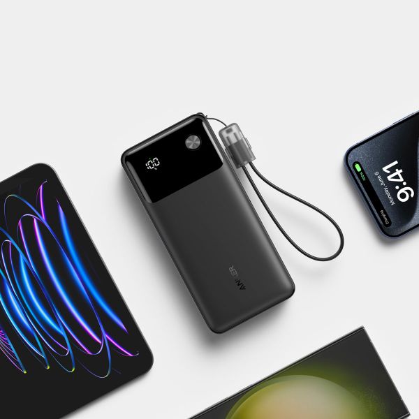 Anker Powerbank - 20.000 mAh - 30 Watts - USB-A + 2x USB-C - Noir