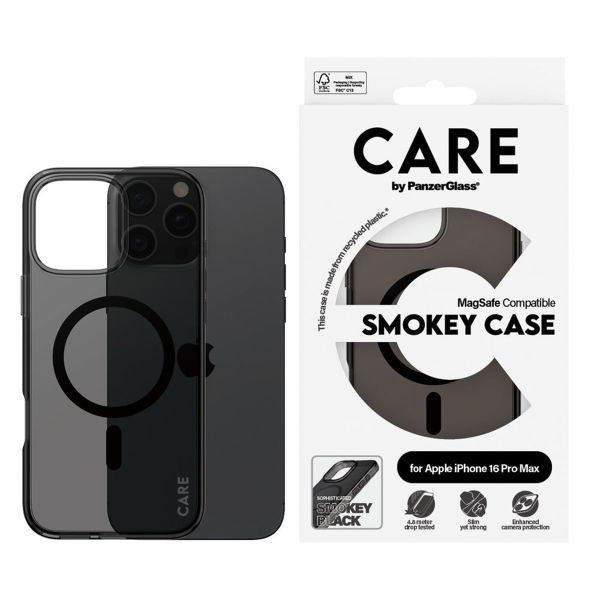 CARE by PanzerGlass Coque Smokey Urban Combat MagSafe iPhone 16 Pro Max - Noir