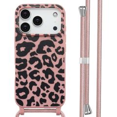 imoshion Coque design en silicone avec cordon Apple iPhone 17 Pro - Animal Pink