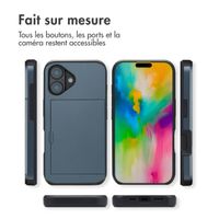 imoshion Coque arrière avec porte-cartes Apple iPhone 16 - Bleu foncé