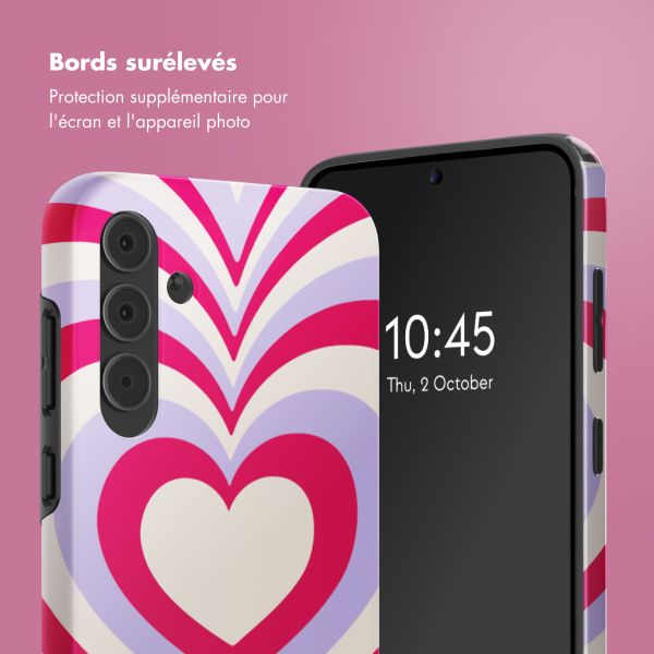 Selencia Coque arrière Vivid Samsung Galaxy A55 - Double Hearts Rubine Red Lilac