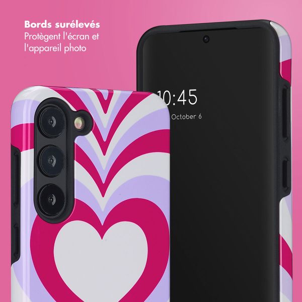 Selencia Coque arrière Vivid Samsung Galaxy S23 - Double Hearts Rubine Red Lilac