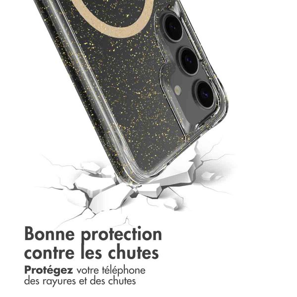 imoshion Coque arrière transparente Pailletée avec MagSafe Samsung Galaxy S24 - Doré