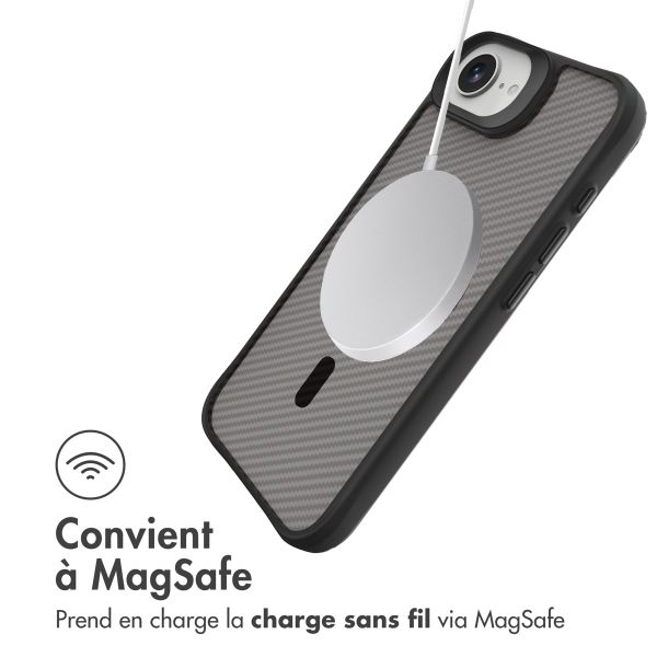 imoshion Rugged Hybrid Carbon Case avec MagSafe iPhone 16e - Noir