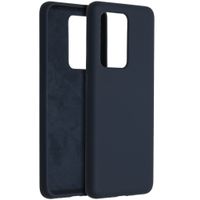 Accezz Coque Liquid Silicone Samsung Galaxy S20 Ultra - Bleu foncé