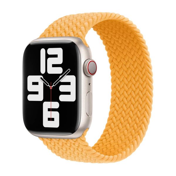 Apple 4 Pack Bracelet Solo tressé Apple Watch| 44/45/46/49 mm - Taille 12 - (PRODUCT)RED / Beige / Slate Blue / Maize