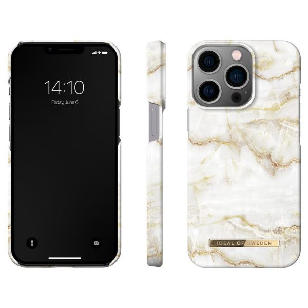 iDeal of Sweden Coque Fashion iPhone 13 Pro - Golden Pearl Marble