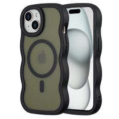 Selencia Coque arrière Wavy avec MagSafe Apple iPhone 15 - Noir