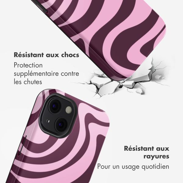 Selencia Coque arrière Vivid Apple iPhone 13 - Wavy Swirl Pink Plum