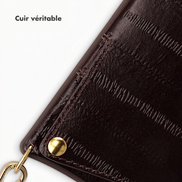 Selencia Nova coque arrière en cuir véritable avec porte-cartes Samsung Galaxy S26 Ultra - Dark Chocolate