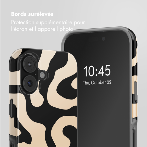 Selencia Coque arrière Vivid avec MagSafe Apple iPhone 17 - Art Wave Black