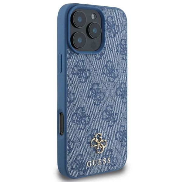 Guess Coque 4G Metal Logo MagSafe iPhone 16 Pro - Bleu