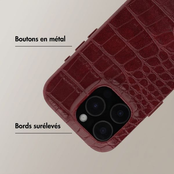 Selencia Coque arrière Croco avec MagSafe Apple iPhone 16 Pro - Burgundy