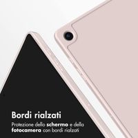 Accezz Coque tablette portefeuille Smart Silicone Samsung Galaxy Tab A9 8.7 pouces - Rose