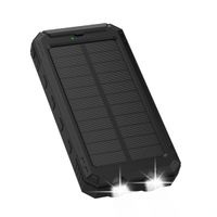 imoshion Solar Powerbank - Batterie externe avec panneau solaire - Charge rapide et fourniture d'énergie - 10.000 mAh - Noir