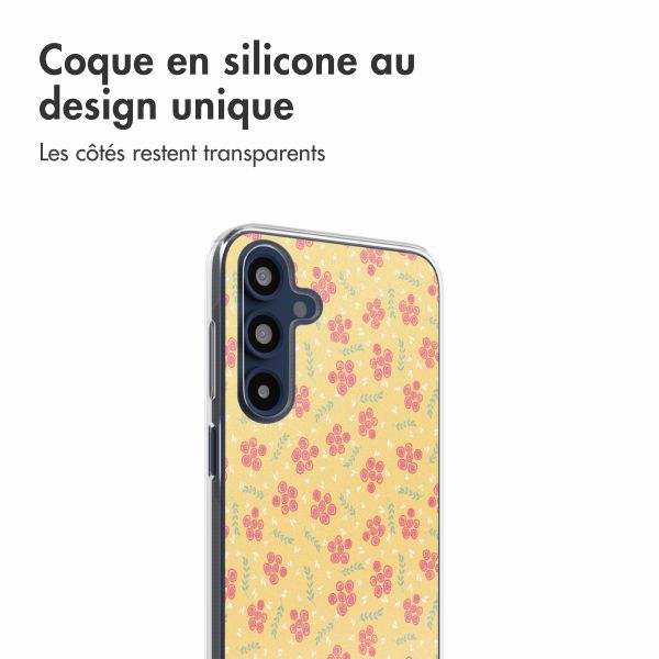 imoshion Coque design pour Samsung Galaxy A16 - Sunny Yellow Petite Flowers