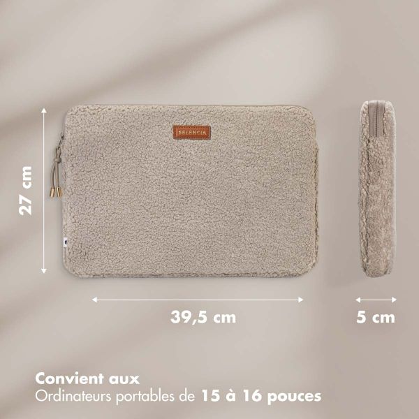 Selencia Pochette ordinateur Teddy 15-16 pouces - Sand