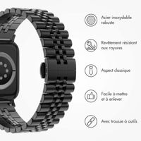Selencia Bracelet Metallique Jubilee Apple Watch Series 1 t/m 9 / SE (38/40/41 mm) | Series 10 / 11 (42 mm) - Noir