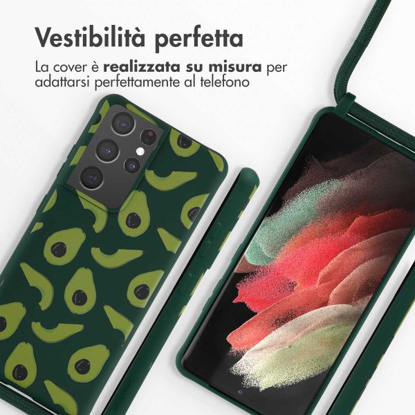 imoshion Coque design en silicone avec cordon Samsung Galaxy S21 Ultra - Avocado Green