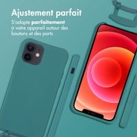 imoshion Coque arrière Color avec cordon amovible et MagSafe Apple iPhone 12 (Pro) - Vert foncé
