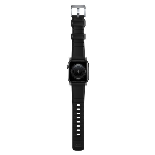 Nomad Bracelet robuste FKM Apple Watch Series 1 t/m 11 / SE / Ultra (44/45/46/49 mm) - Argent / Noir