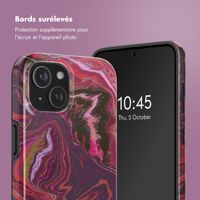 Selencia Coque arrière Vivid Tough avec MagSafe iPhone 15 - Marble Purple