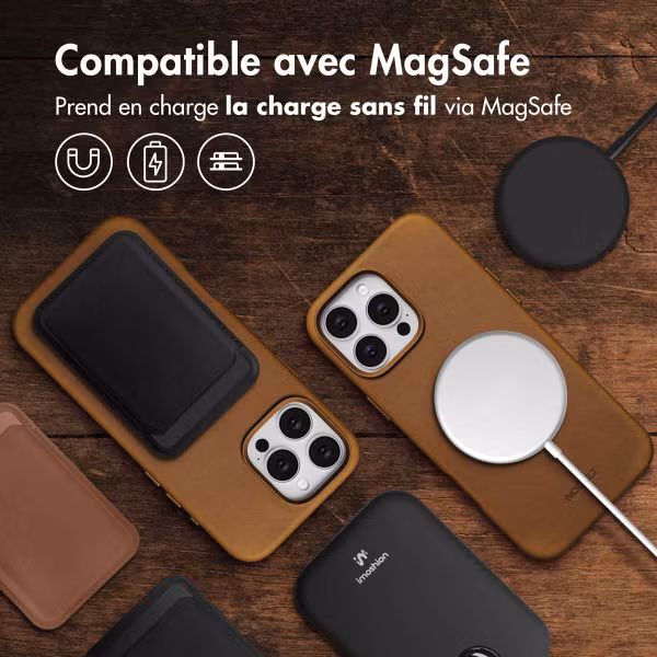 Accezz Coque MagSafe en cuir vintage Apple iPhone 16 Pro Max - Tabacco Cognac