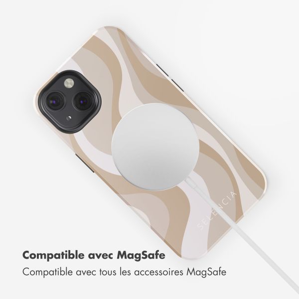 Selencia Coque arrière Vivid Tough avec MagSafe iPhone 13 - Desert Waves Beige