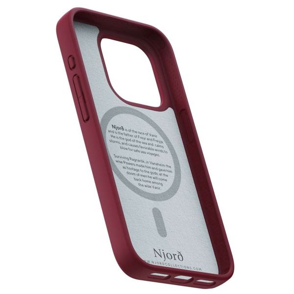 Njorð Collections Coque daim Comfort+ MagSafe iPhone 15 Pro - Red